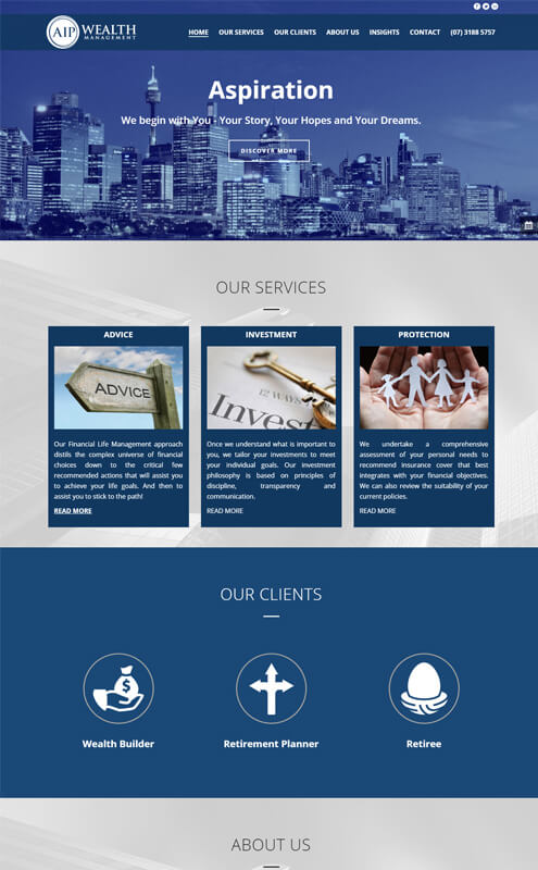 affordable web design services for wealth management company