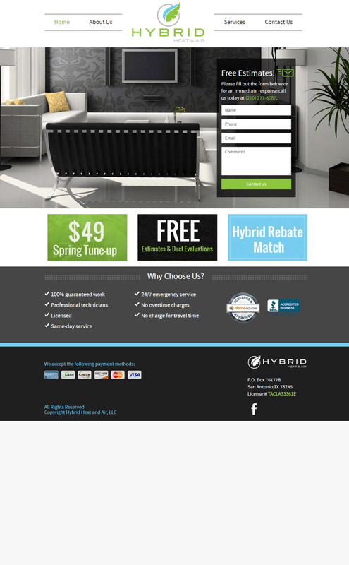 affordable web design services for heating company