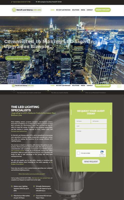affordable web design services for lighting company