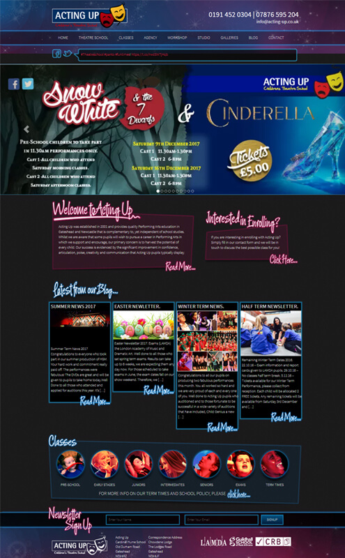 affordable web design services for acting school