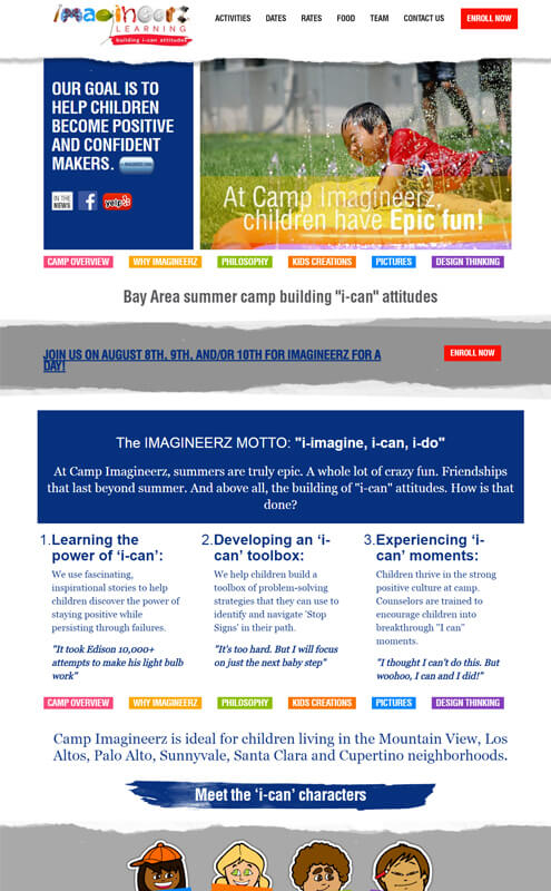 affordable web design services for summer camp