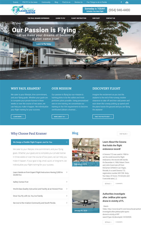 affordable web design services for flying school