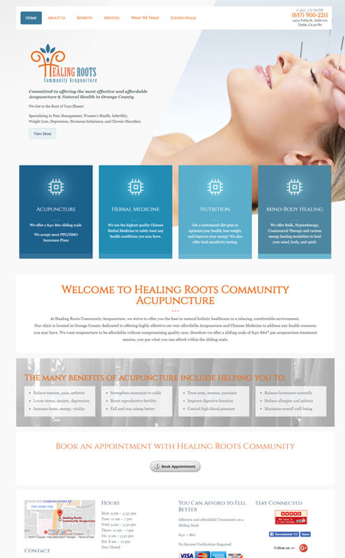 affordable web design service for health company