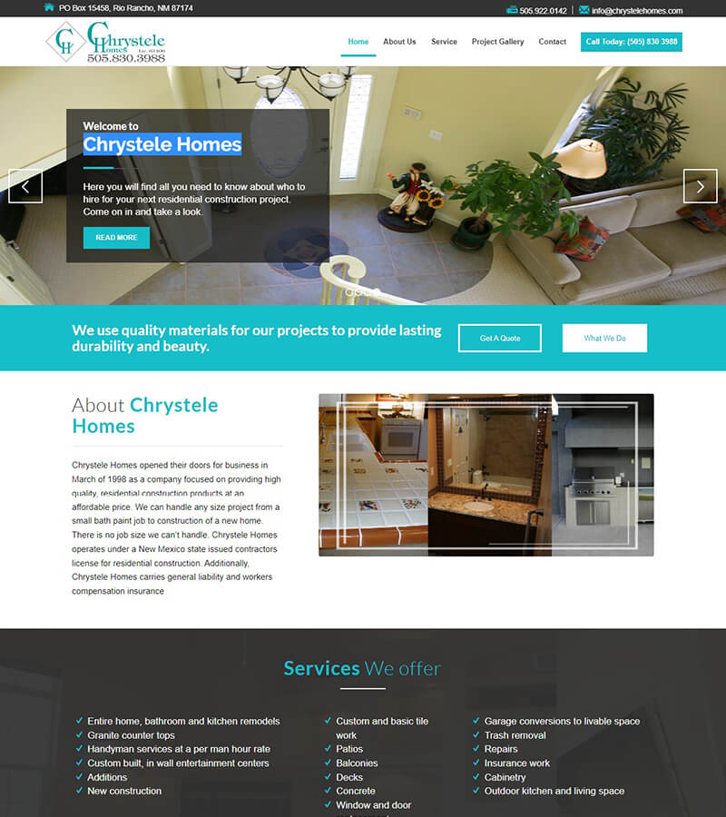 construction company web design